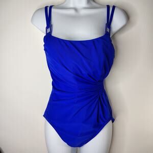 Miraclesuit Swim Bathing Suit‎ Women's 10 Royal Blue Underwire Slimming Beach